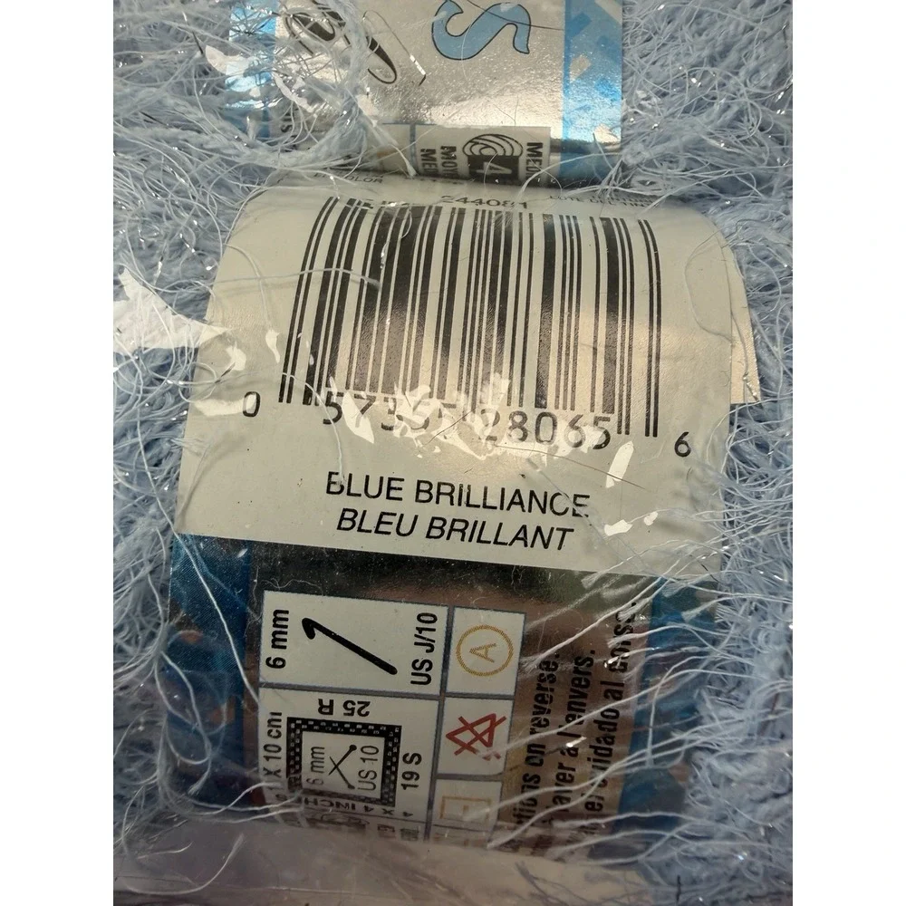 Patons‎ Yarn Skein Silverlash Blue Brilliance Metallic Lot Of 11